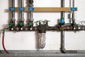 Residential backflow preventer valves and water supply manifold requiring annual testing in Tampa FL